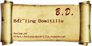 Báling Domitilla névjegykártya